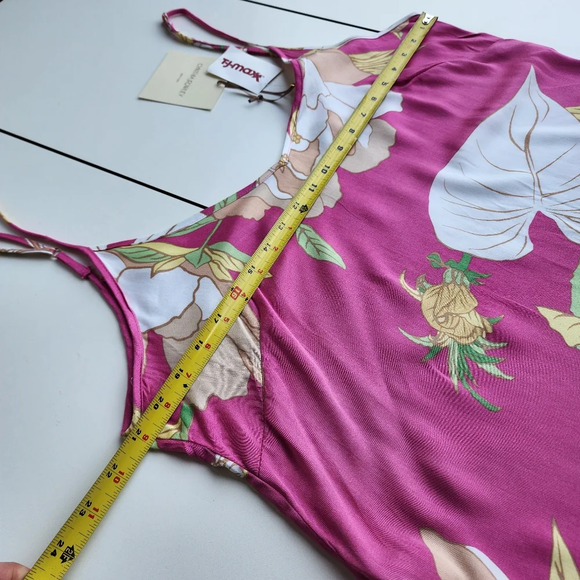 NWT Cynthia Rowley Womens Tank Top Womens Floral Loose Pink Tan White Rayon Sz M - Picture 9 of 11